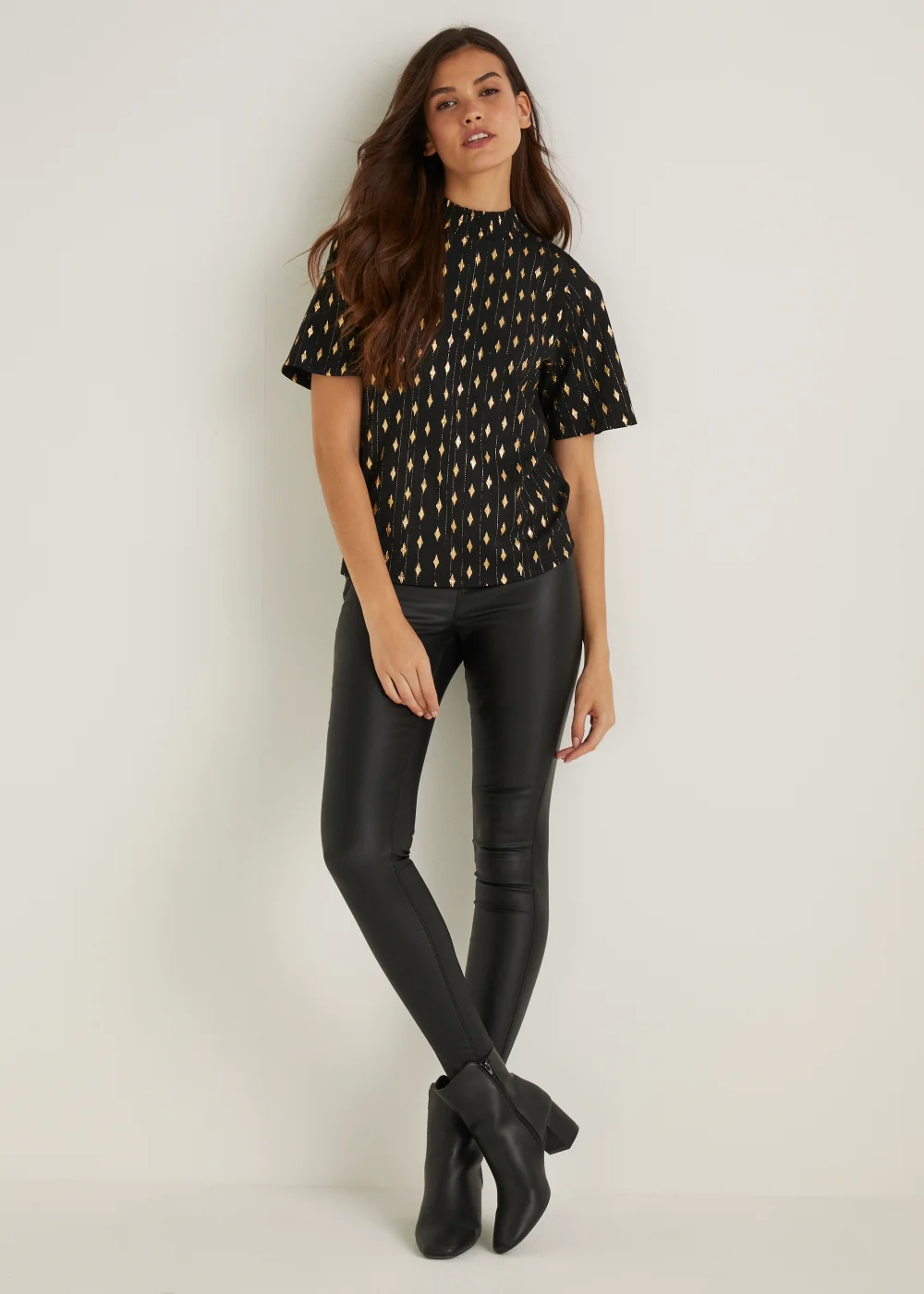 Rosie Black Coated Jeggings (Long Length) - Size 08 33 leg Image 1