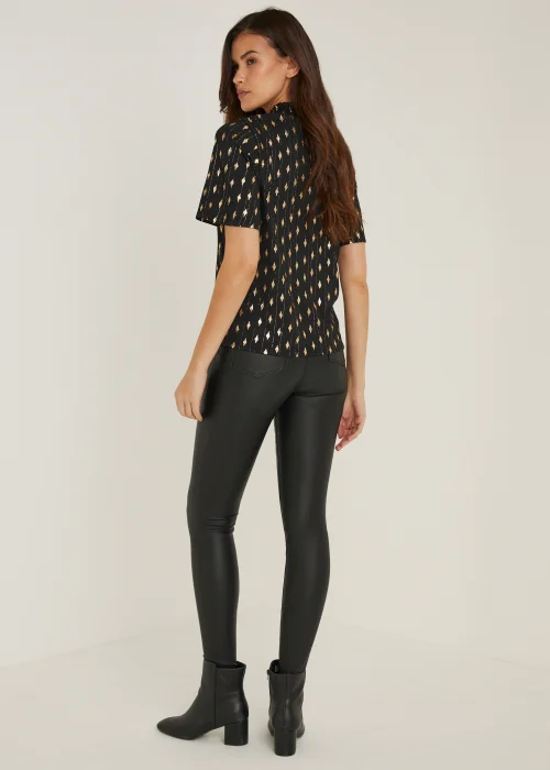 Rosie Black Coated Jeggings (Long Length) - Size 08 33 leg Image 4