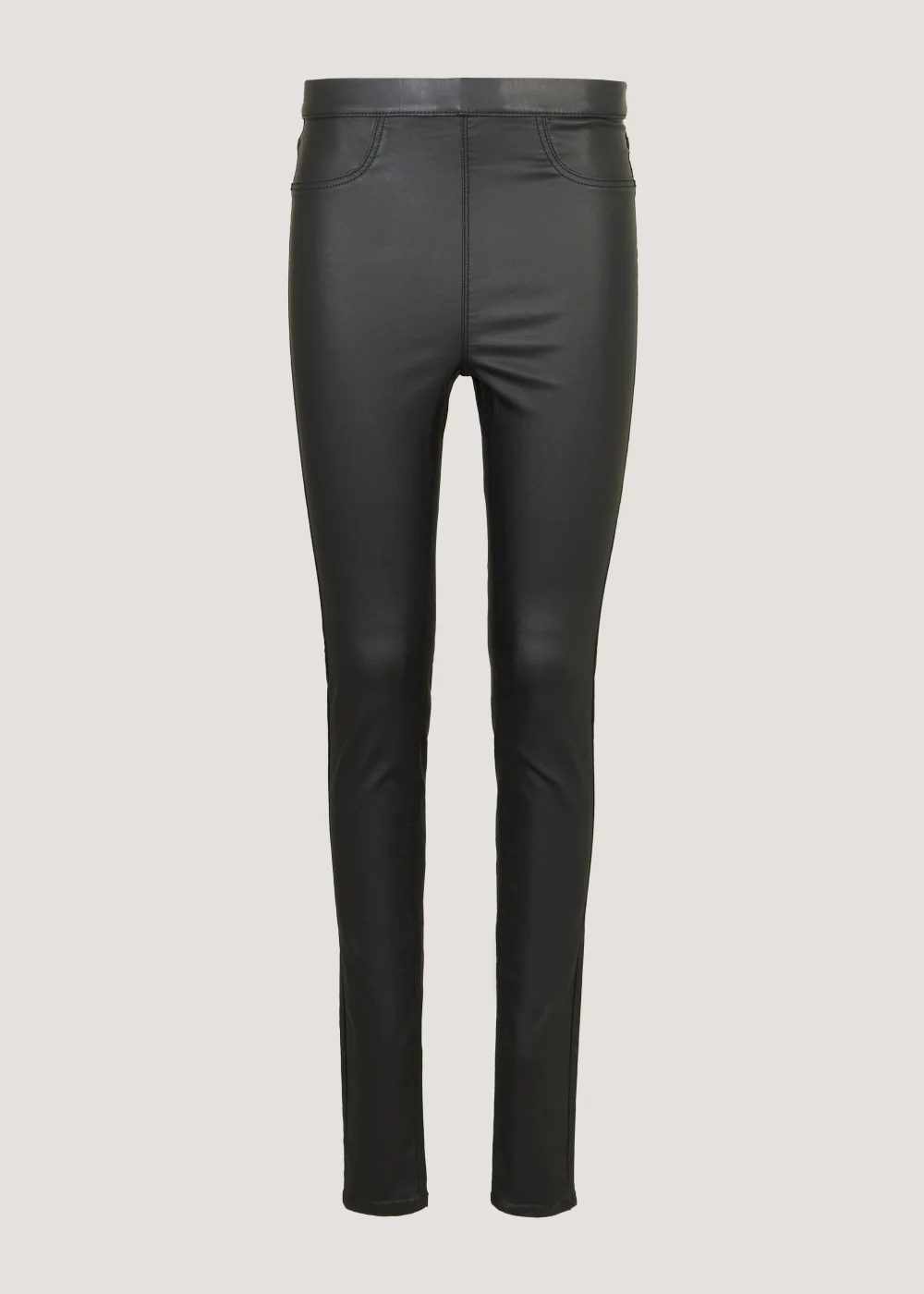 Rosie Black Coated Jeggings (Long Length) - Size 08 33 leg Image 3