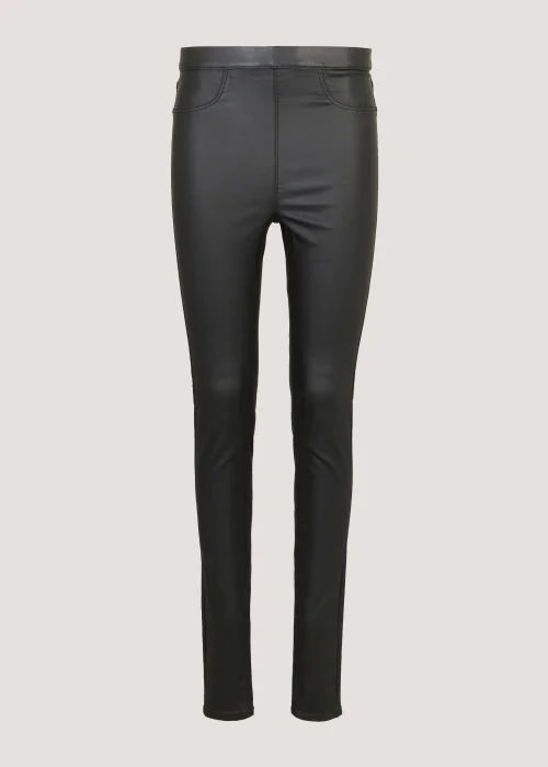 Rosie Black Coated Jeggings (Long Length) - Size 08 33 leg Image 3