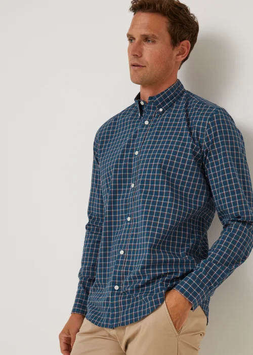 Navy Micro Check Shirt - S Image 5