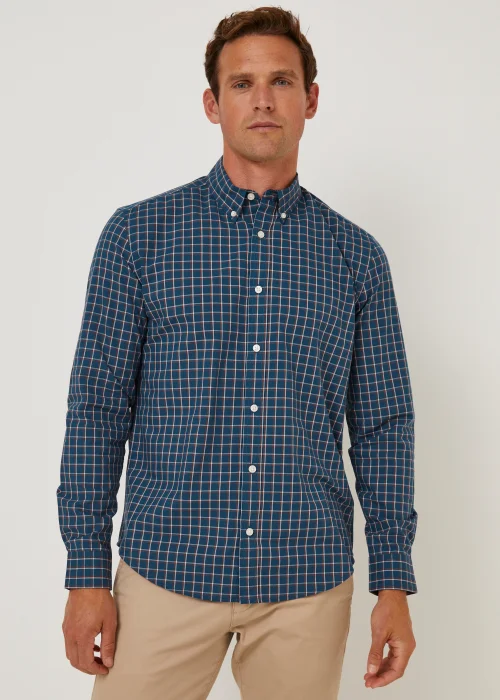 Navy Micro Check Shirt - S Image 1