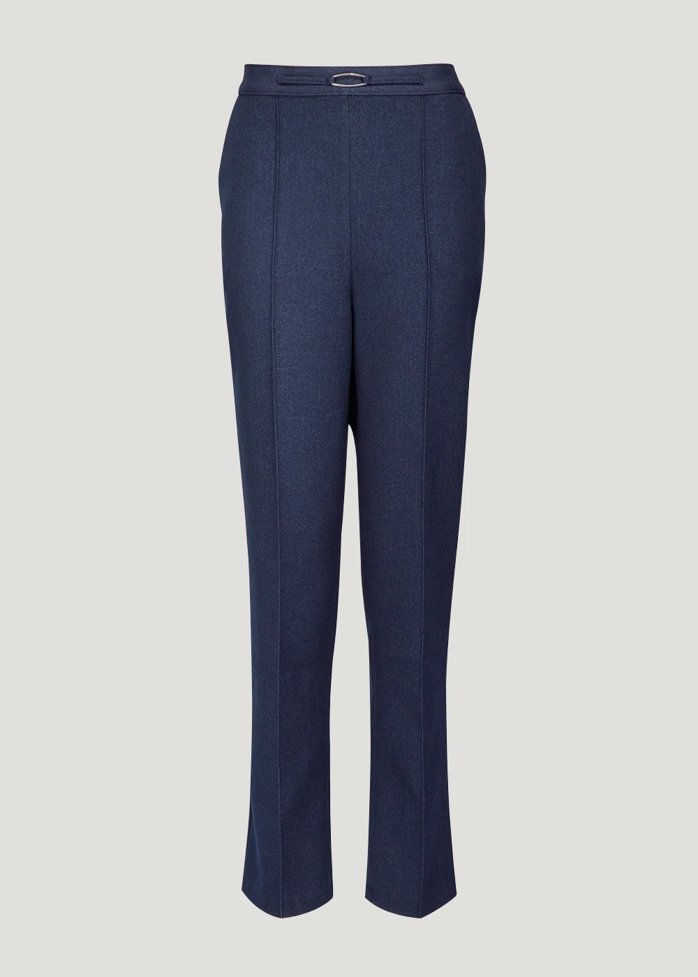 Et Vous Navy Pleat Front Straight Leg Trousers - Size 08 27 leg Image 5