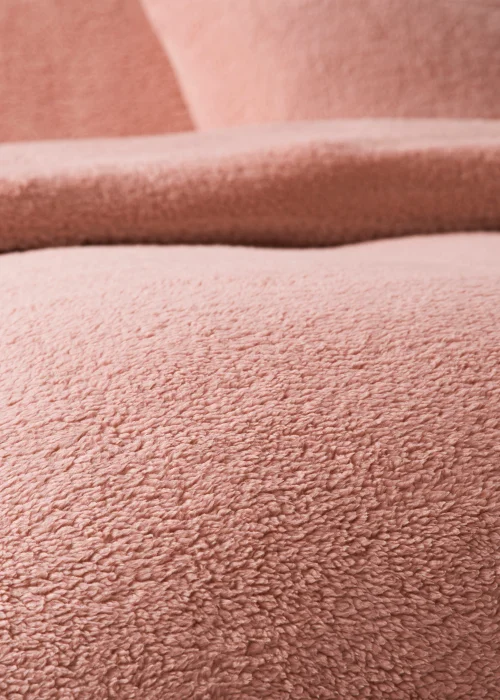 Pink Teddy Fleece Duvet Cover - Single Image 3
