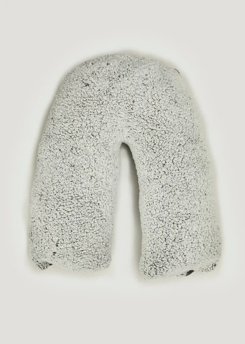 Grey Marl Teddy Fleece V-Shaped Pillow (70cm) Image 1
