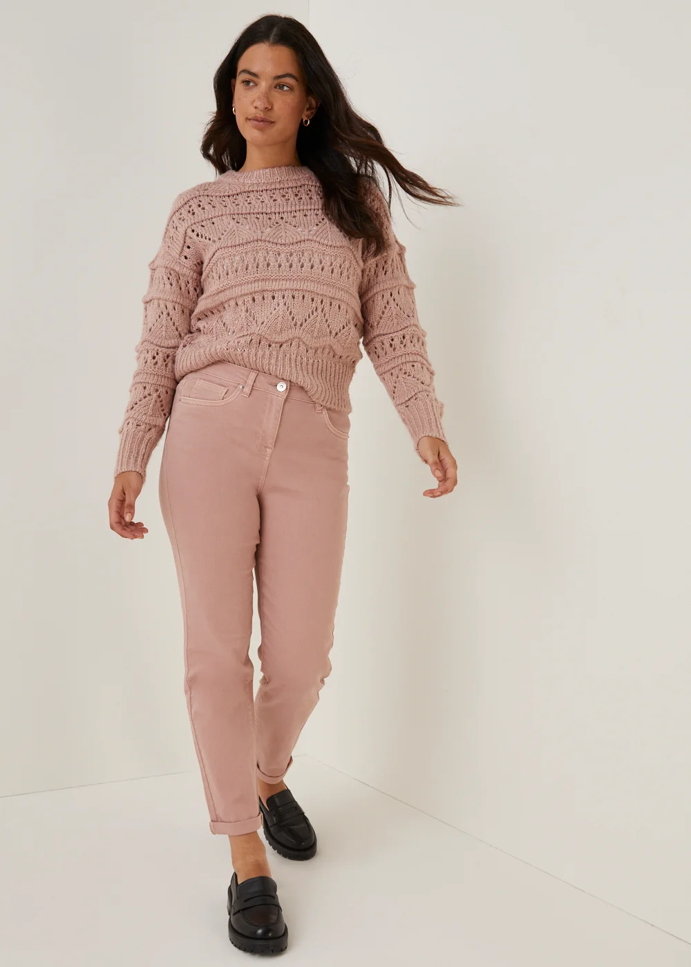 Grace Pink Straight Fit Jeans (Long Length) - Size 8 Image 1