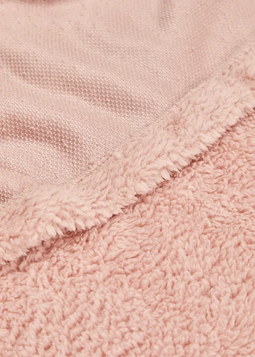 Pink Teddy Fleece Fitted Sheet - Single Image 2