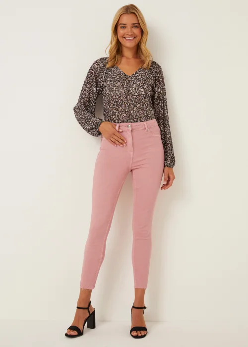 April Pink Ankle Grazer Super Skinny Jeans - Size 8 Image 1