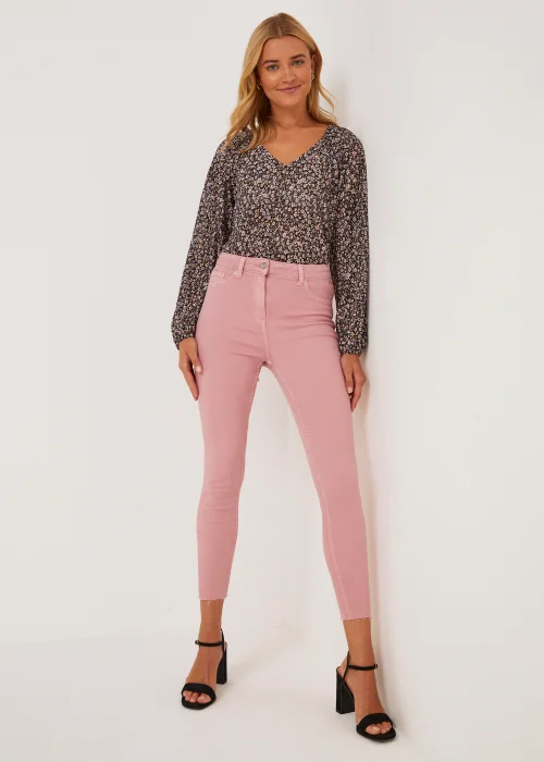 April Pink Ankle Grazer Super Skinny Jeans - Size 8 Image 2