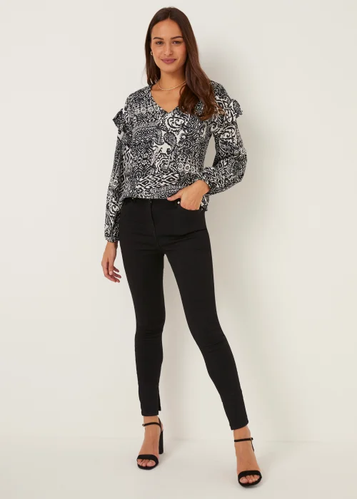 Black Split Hem Jeans - Size 8 Image 1