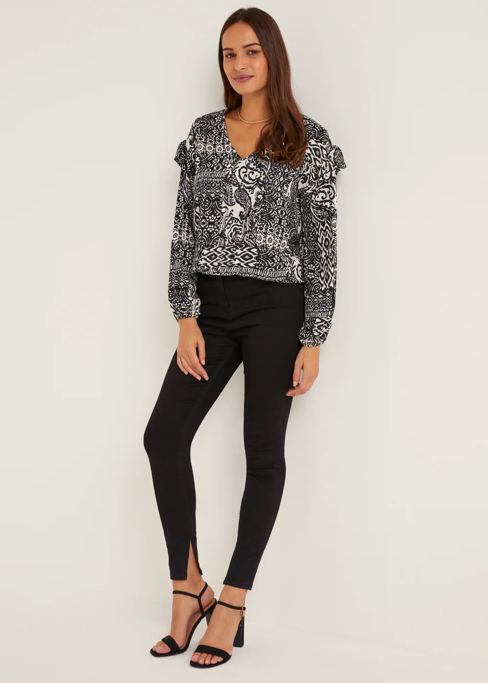 Black Split Hem Jeans - Size 8 Image 4