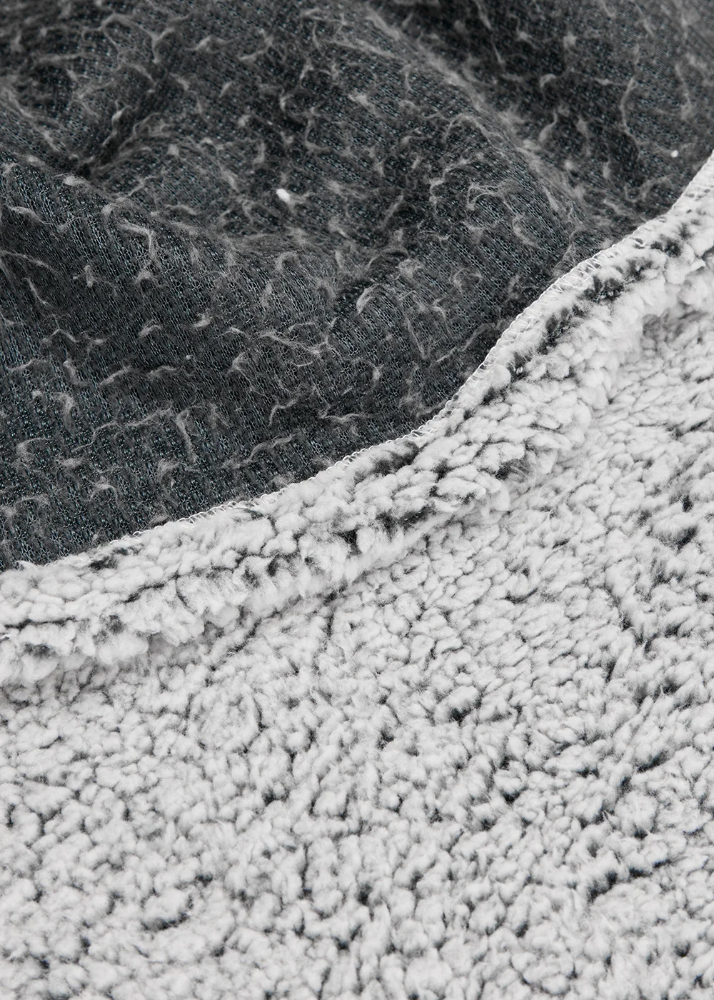 Grey Marl Teddy Fleece Fitted Sheet - Single Image 2