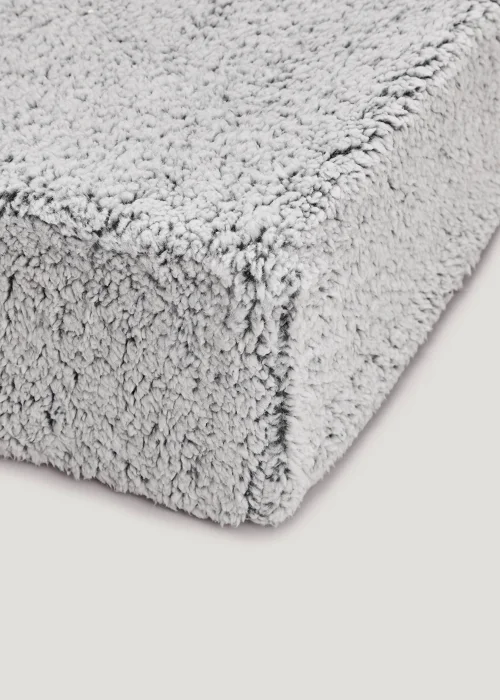 Grey Marl Teddy Fleece Fitted Sheet - Single Image 1