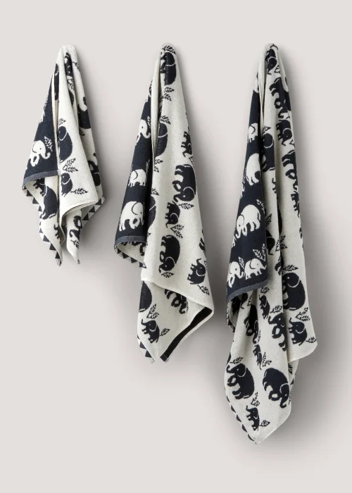 Black Elephant 100% Cotton Towels - Hand Towel Image 1