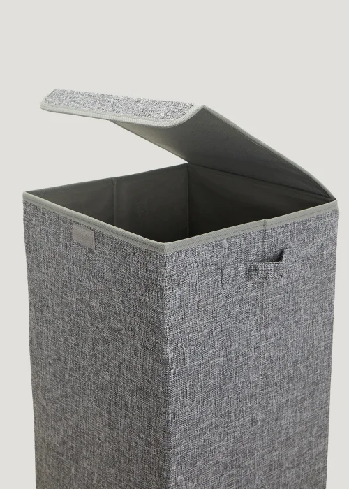 Grey Collapsible Laundry Basket Image 2