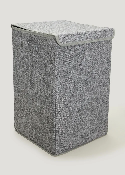 Grey Collapsible Laundry Basket Image 1