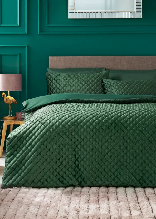 Green Velvet Pinsonic Duvet Cover - Double Image 1