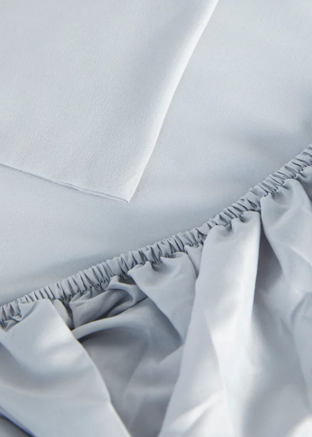 Grey Super Soft Fitted Bed Sheet & Pillowcase Bundle