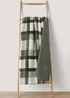 Green Check Sherpa Fleece Throw (150cm x 180cm) Image 1