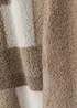 Beige Check Sherpa Fleece Throw (150cm x 180cm) Image 2
