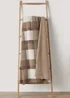 Beige Check Sherpa Fleece Throw (150cm x 180cm) Image 1