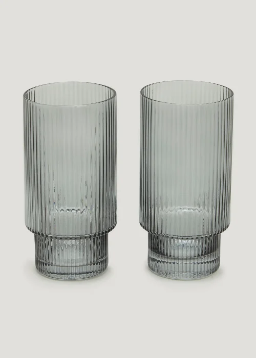 2 Pack Grey Clarity Tumbler Glasses (13.5cm x 7cm) Image 1