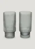 2 Pack Grey Clarity Tumbler Glasses (13.5cm x 7cm) Image 1