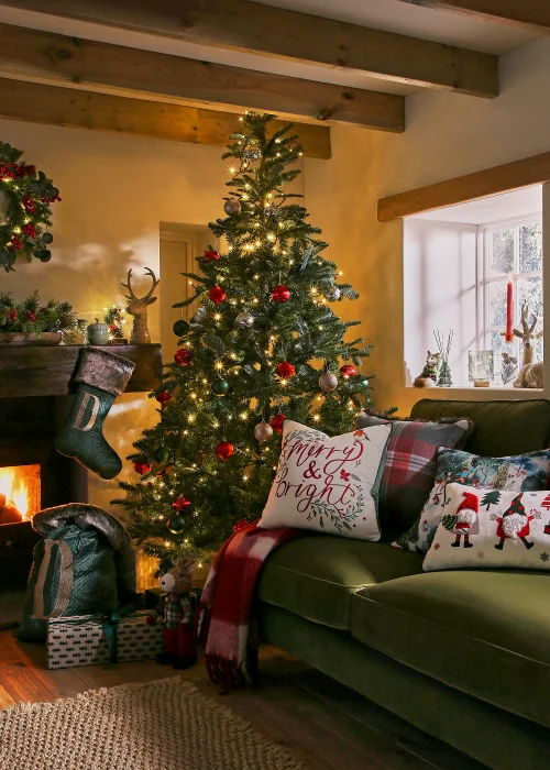 Red Check Faux Mohair Throw (130cm x 150cm) Image 2