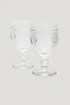 2 Pack Embossed Wine Glasses (16cm x 8.5cm) Image 1