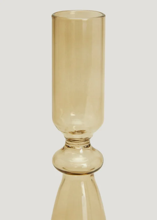 Green Curve Glass Candle Holder (21cm) Image 2