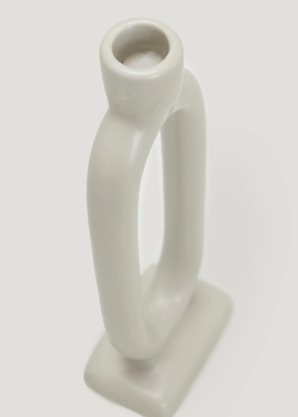 Beige Oval Candle Holder (10.5cm x 6cm x 27cm) Image 2