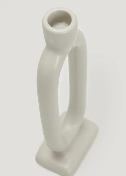 Beige Oval Candle Holder (10.5cm x 6cm x 27cm) Image 2