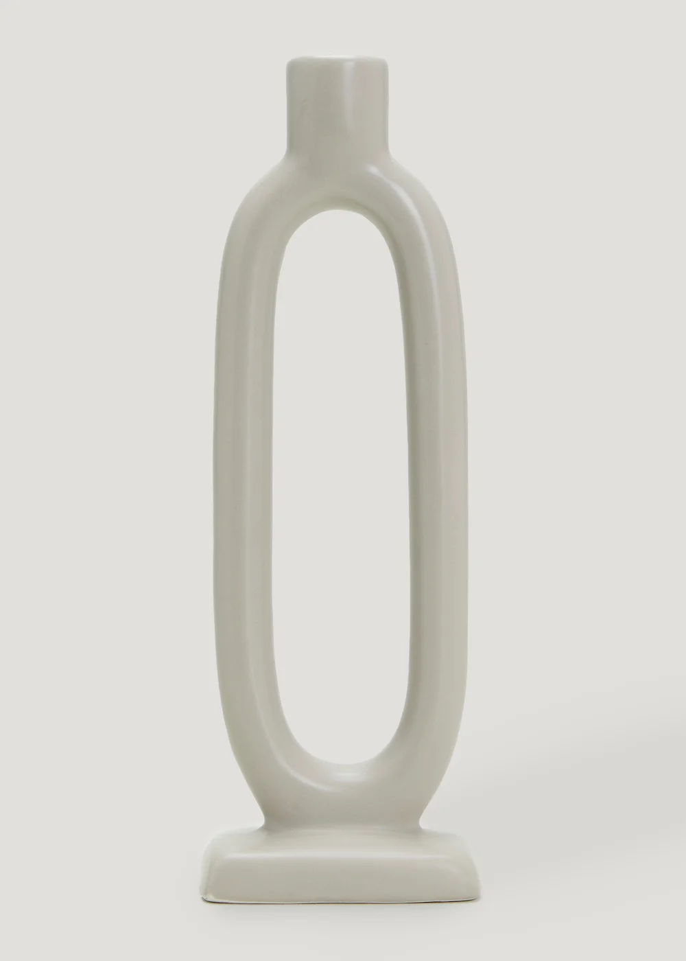 Beige Oval Candle Holder (10.5cm x 6cm x 27cm) Image 1