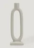 Beige Oval Candle Holder (10.5cm x 6cm x 27cm) Image 1