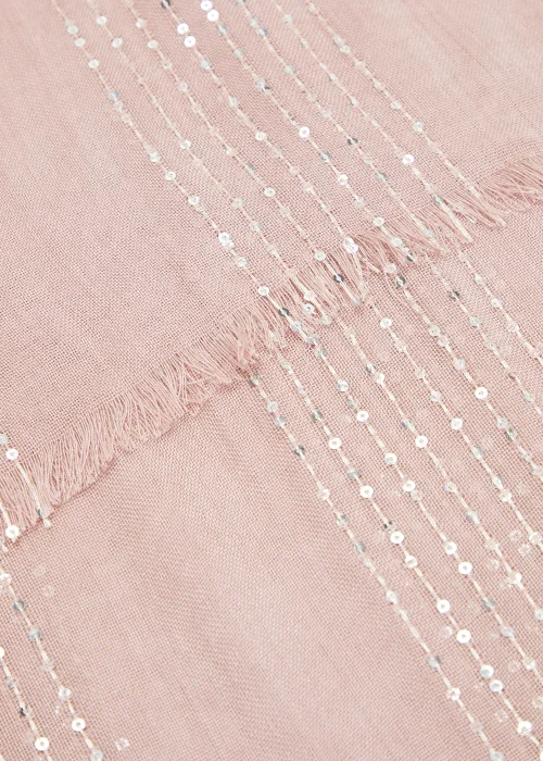 Pink Sequin Scarf - One Size Image 2