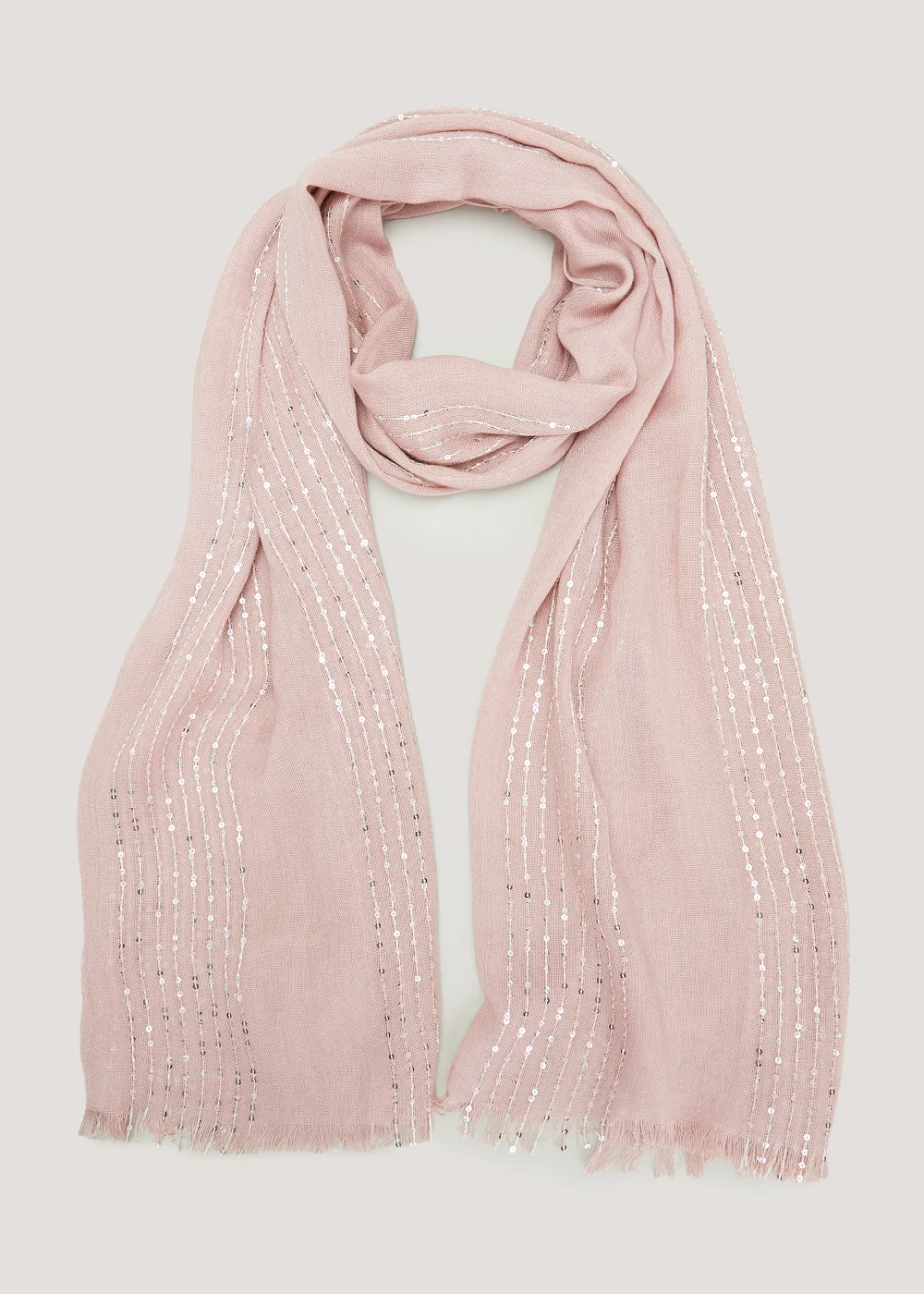 Pink Sequin Scarf - One Size Image 1