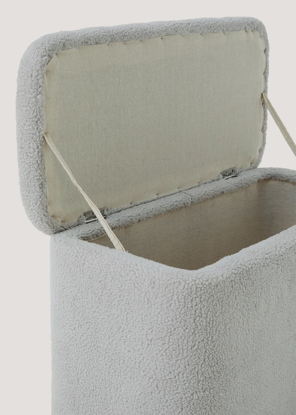 Grey Teddy Fleece Storage Ottoman (68cm x 31cm x 43cm) Image 2