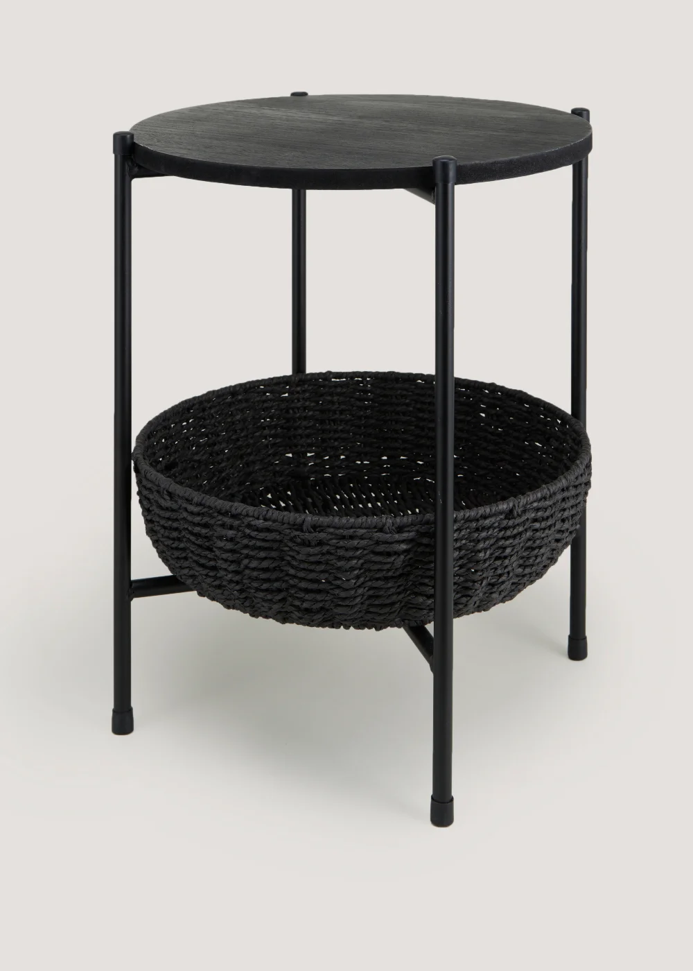 Black Paper Woven Side Table (37cm x 45cm) Image 1