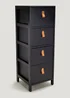 Black 4 Drawer Unit (29cm x 29cm x 82cm) Image 1