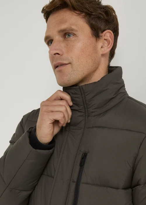 Brown Funnel Neck Puffer Coat - S Image 3