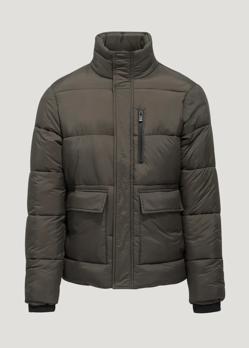 Brown Funnel Neck Puffer Coat - S Image 5