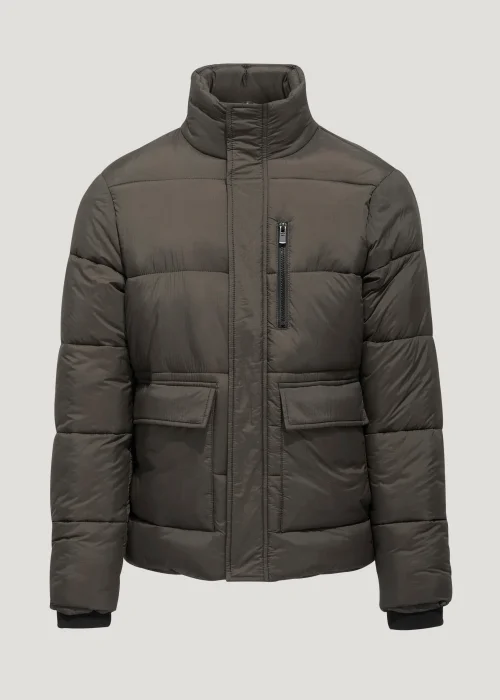 Brown Funnel Neck Puffer Coat - S Image 5