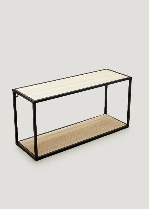 Black Metal Single Shelf (52cm x 17cm x 25cm) Image 1