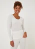 Cream Thermal Long Sleeve Top - Size 8-10 Image 4
