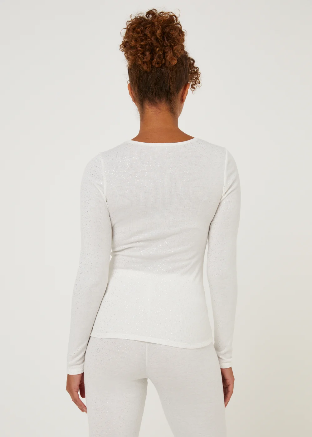 Cream Thermal Long Sleeve Top - Size 8-10 Image 2
