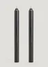 2 Pack Black Dinner Candles (12.5cm) Image 1