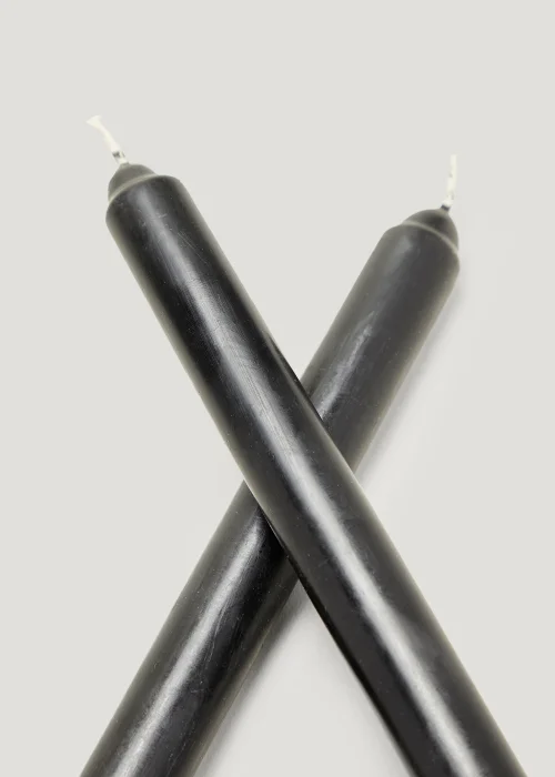2 Pack Black Dinner Candles (12.5cm) Image 3