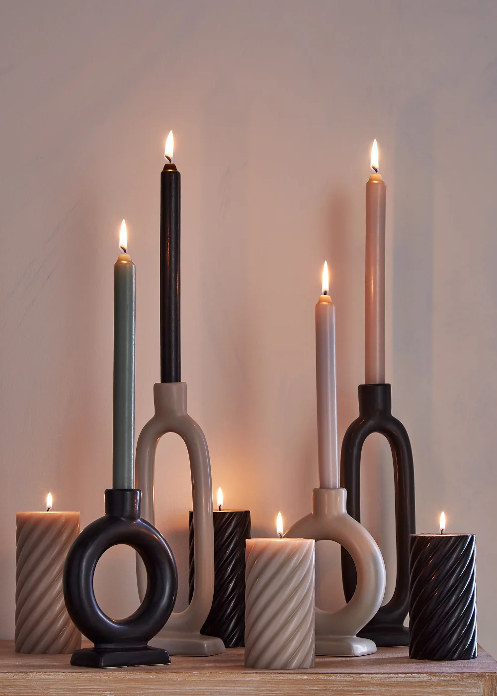 2 Pack Black Dinner Candles (12.5cm) Image 2