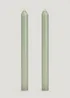 2 Pack Green Dinner Candles (12.5cm) Image 1