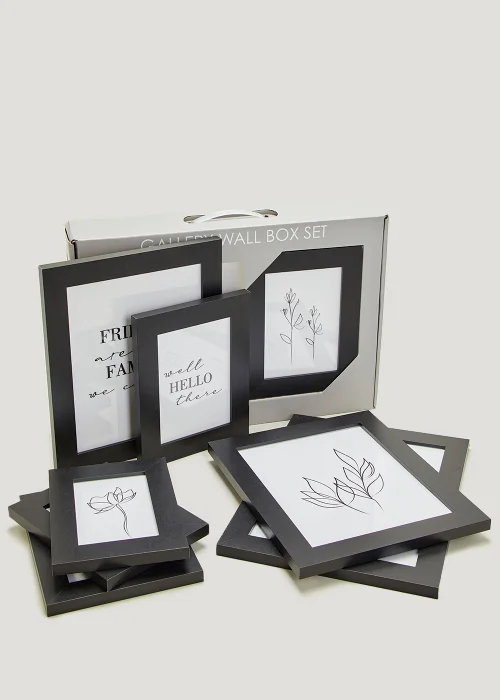 8 Pack Black Wall Hanging Photo Frames Image 1